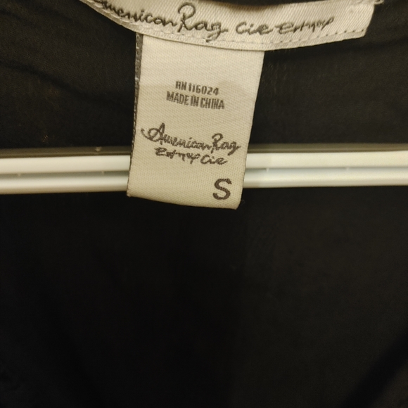 EUC American Rag Black Blouse Small ruffle top - Picture 3 of 4